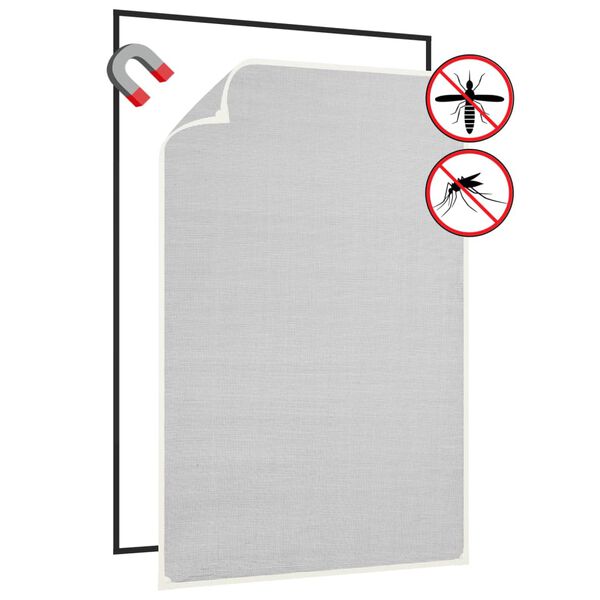 vidaXL Magnetic Insect Screen for Windows White 80x120 cm Fibreglass