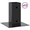 vidaXL Post Bases Square 12 pcs Anthracite 71x71mm Powder-coated Steel
