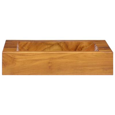 vidaXL Basin Solid Teak Wood 50x35x10 cm