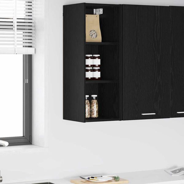 vidaXL Hanging Cabinet Black Oak 30 x 29.5 x 80 cm Engineered Wood