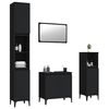 vidaXL 4 Piece Bathroom Furniture Set Black Engineered Wood