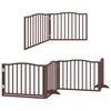vidaXL Dog Gate with Door Foldable 6 Panels Brown 480 cm Poplar Wood