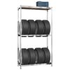 vidaXL 2-Layer Tire Racks 4 pcs Silver 110x40x180 cm Steel