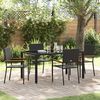 vidaXL Garden Dining Set 5 pcs Black Poly Rattan