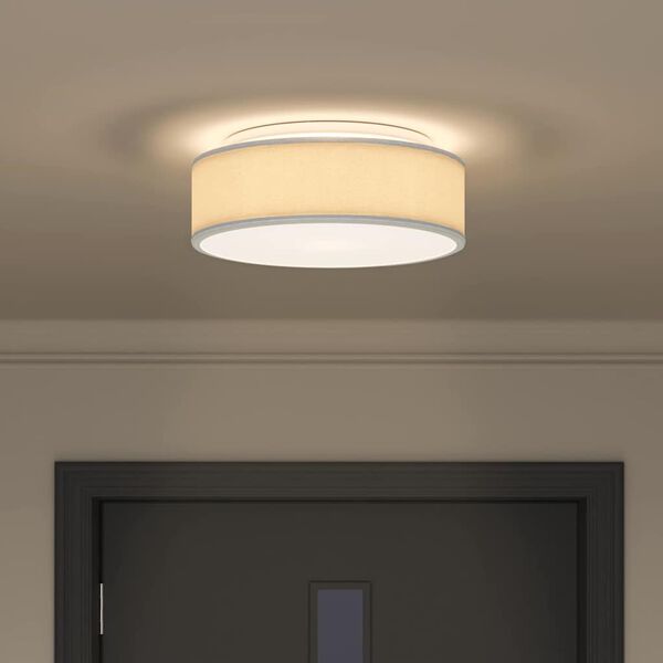 vidaXL Ceiling Lamp with Spotlights Grey 38 x 38 x 13.5 cm Fabric