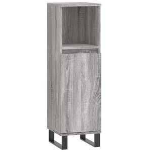 vidaXL Bathroom Cabinet Grey Sonoma 30x30x100 cm Engineered Wood