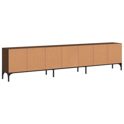 vidaXL TV Cabinet with Drawer Brown Oak 200x25x44 cm Engineered Wood