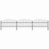 vidaXL Garden Fence with Spear Top Steel 504x100 cm Black