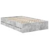 vidaXL Bed Frame with Drawer Concrete Grey 120 x 190 cm Engineer Wood