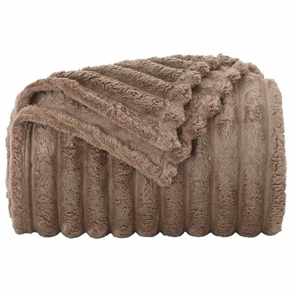 vidaXL Throw Blanket Camel 150 x 130 cm Fleece