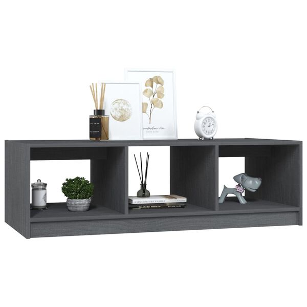vidaXL Coffee Table Grey 110x50x34 cm Solid Pinewood