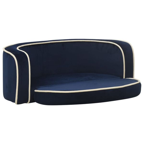 vidaXL Foldable Dog Sofa Blue 73x67x26 cm Plush Washable Cushion