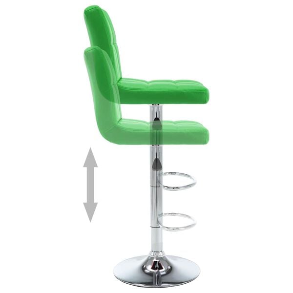 vidaXL Bar Stools 2 pcs Green Faux Leather