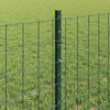 vidaXL Fence with Post Green 0.6 x 25 m Steel and PVC