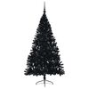 vidaXL Artificial Pre-lit Christmas Tree Black 210 cm PVC