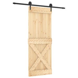 vidaXL Sliding Door 80 x 210 cm Solid Pine Wood (Untreated)