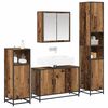 vidaXL Bathroom Furniture Set with Door 4 pcs Old wood Engineered wood