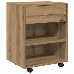 vidaXL Rolling Cabinet Artisan Oak 46x36x59 cm Engineered Wood