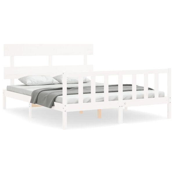 vidaXL Bed Frame without Mattress White 160x200 cm Solid Wood Pine