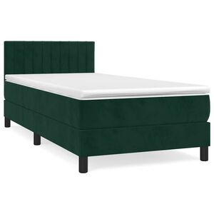 vidaXL Box Spring Bed with Mattress Dark Green 80x200 cm Velvet