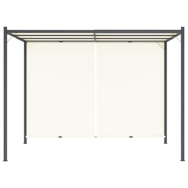 vidaXL Pergola with Adjustable Roof Cream White 3x3 m Steel