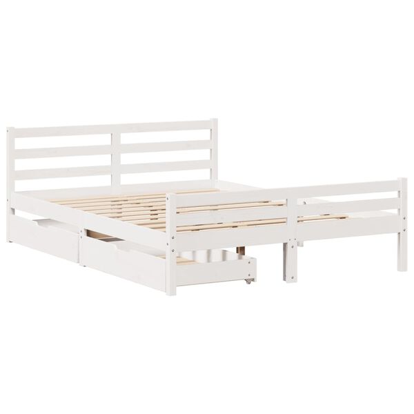 vidaXL Bed Frame without Mattress White 160x200 cm Solid Wood Pine