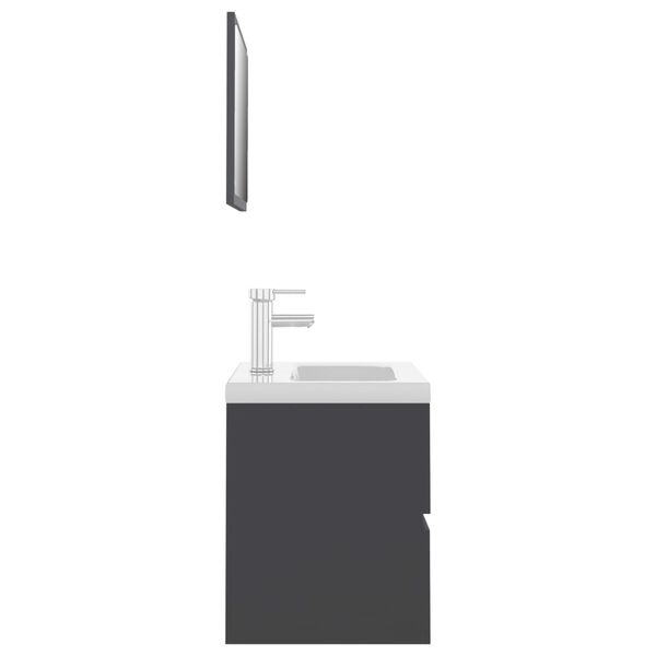 vidaXL Bathroom Furniture Set Grey Engineered Wood