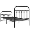 vidaXL Metal Bed Frame without Mattress with Footboard Black 90x200cm