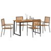 vidaXL Garden Dining Set 5 pcs Grey Solid Acacia Wood