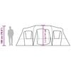 vidaXL Family Tent Tunnel 16-Person Grey Waterproof