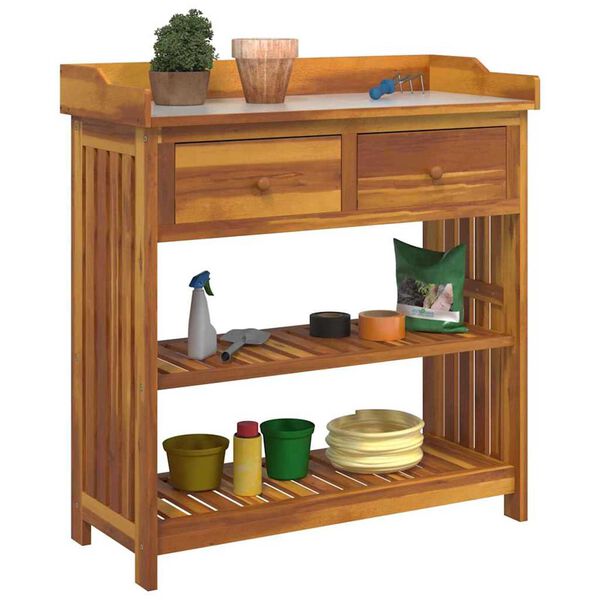 vidaXL Garden Cabinet Natural 93 x 41.5 x 98cm Solid Acacia Wood