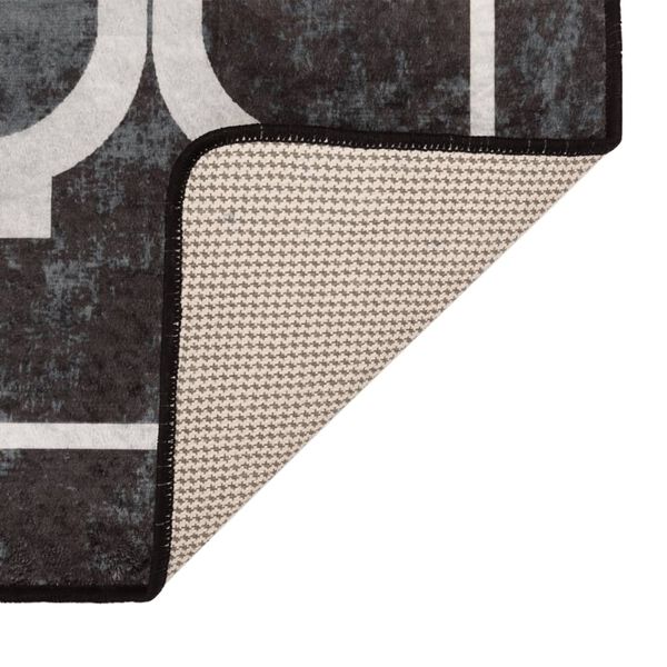 vidaXL Rug Washable Black and White 80x150 cm