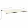 vidaXL Manual Retractable Awning with LED 600x350 cm Cream