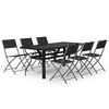 vidaXL 7 Piece Garden Dining Set Grey and Black