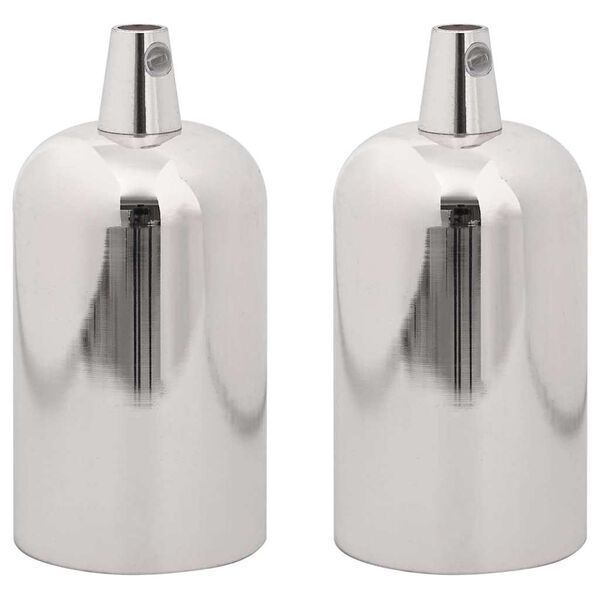 vidaXL Lamp Holders 2 pcs Satin Nickel E27