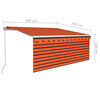 vidaXL Manual Retractable Awning with Blind 3x2.5m Orange&Brown