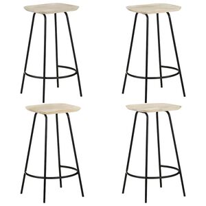 vidaXL Bar Stools 4 pcs Solid Mango Wood