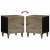 vidaXL Bedside Cabinets 2 pcs Light Grey 40x33x46 cm Solid Wood Mango