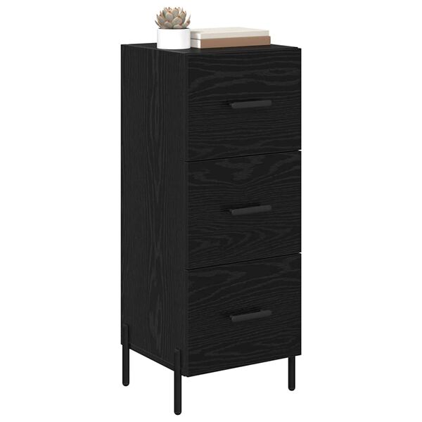 vidaXL Sideboard Black oak 34 x 34.5 x 90 cm Engineered wood