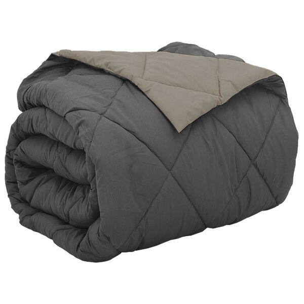 vidaXL Full Year Duvet Light Grey and Anthracite 220 x 240 cm