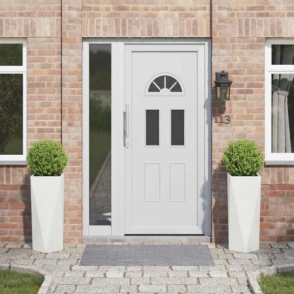 vidaXL Planter 2 pcs White 30 x 30 x 75 cm Steel