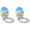 vidaXL Toilet Seat 2 pcs Sea Muschel 44 x 38 cm MDF board