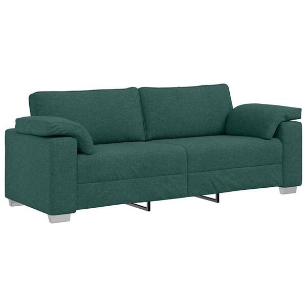 vidaXL Sofa Dark Green 219 x 77 x 82 cm Fabric