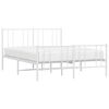 vidaXL Metal Bed Frame without Mattress with Footboard White 120x190cm