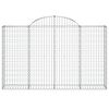 vidaXL Arched Gabion Baskets 4 pcs 200x30x120/140 cm Galvanised Iron