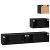 vidaXL TV Cabinet Set Wall-mounted 3 pcs Black Oak Engineered Wood