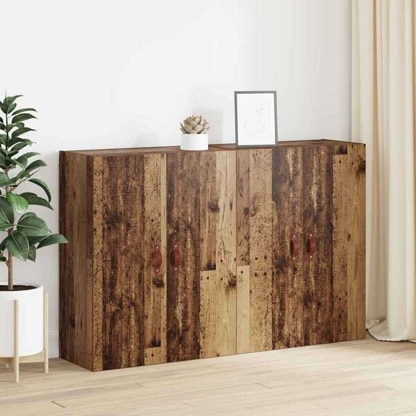vidaXL Wall-Mounted Cabinet 2 pcs Old Wood 69.5 x 34 x 90 cm