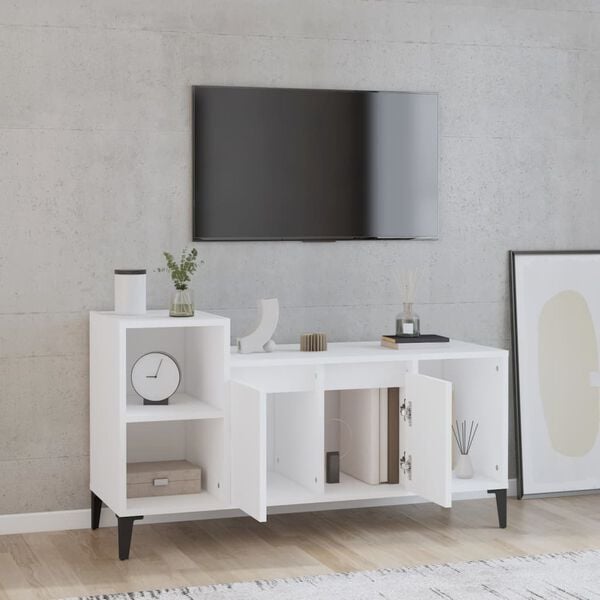 vidaXL TV Cabinet White 100x35x55 cm Engineered Wood