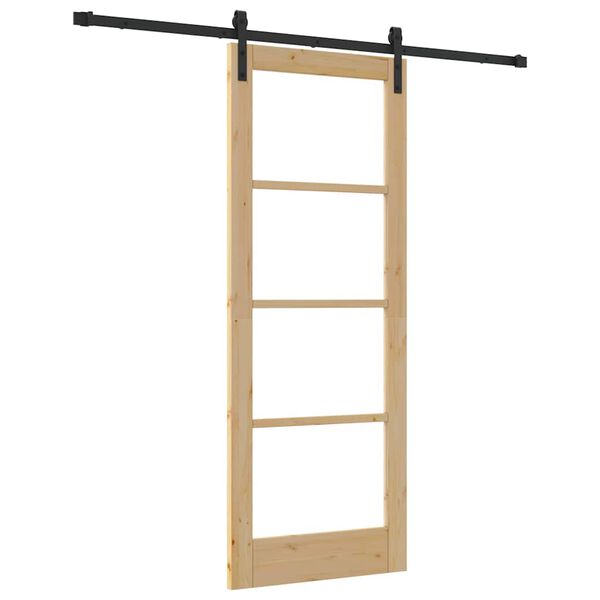 vidaXL Sliding Door ORKDAL Natural and Black 78 x 202 cm