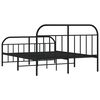 vidaXL Metal Bed Frame without Mattress with Footboard Black 160x200cm